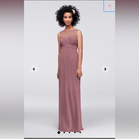 David’s Bridal Mesh Dress with Illusion Neckline - Picture 3 of 4